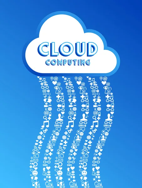 Conceito de computação em nuvem —  Vetores de Stock