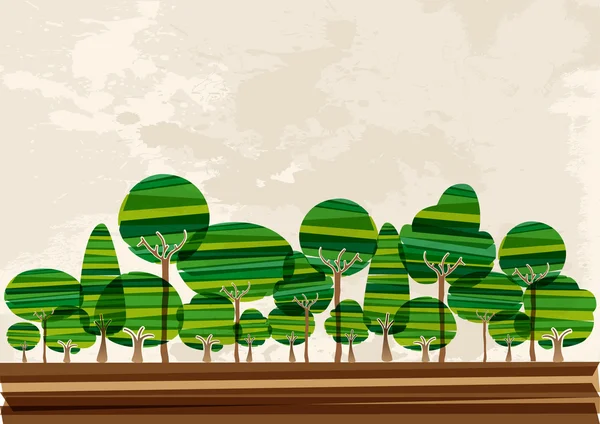 Paisaje forestal multicolor — Vector de stock