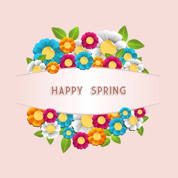 Happy spring flower card — Stock Vector