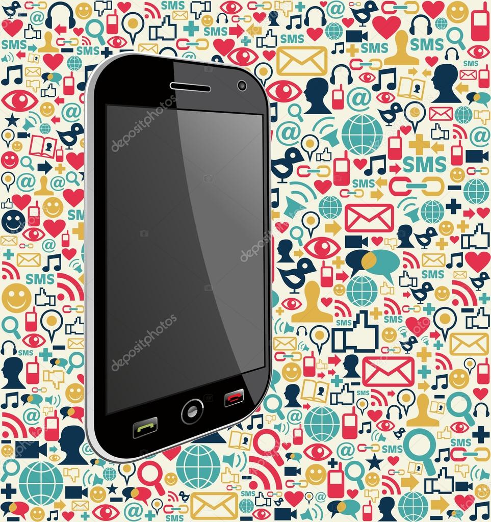 phone social media icon background