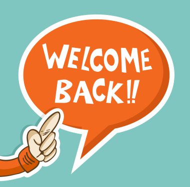 hoş geldiniz arka taraftan konuşma balonu