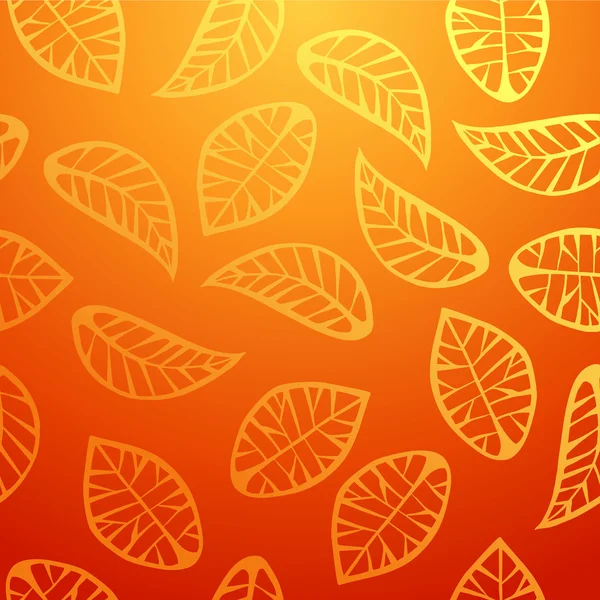 Čerstvé listy oranžový vzor — Stockový vektor
