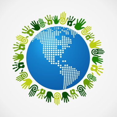 Yeşil çeşitlilik insan eli Amerikan Haritası