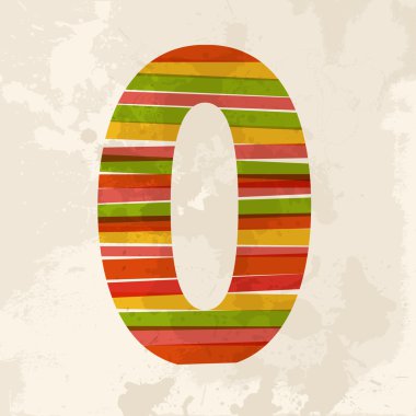 Vintage çok renkli numarası 0