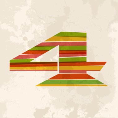 Vintage çok renkli sayı 4