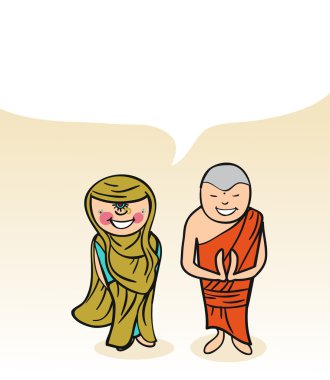Hint karikatür çift kabarcık diyalog