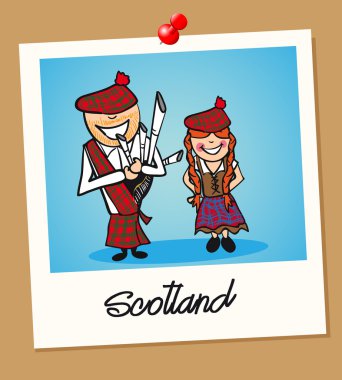 Scotland travel polaroid clipart
