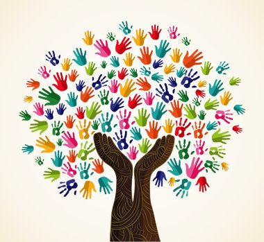 Colorful solidarity design tree clipart