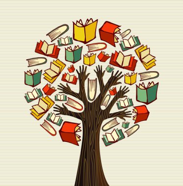 Konsept tasarım el kitap ağacı