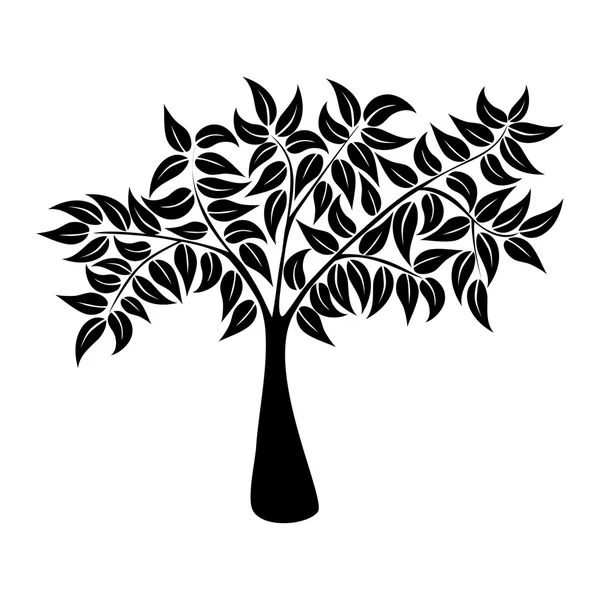 Natural tree symbol silhouette — Stock Vector