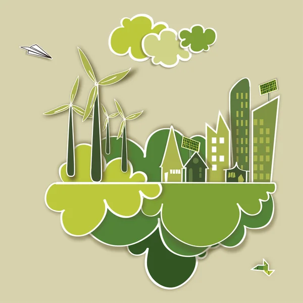Przejdź zielony koncepcja miasta — Wektor stockowy