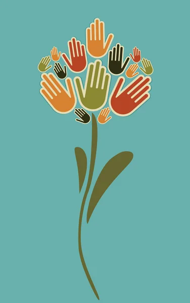 Illustration mains fleur — Image vectorielle