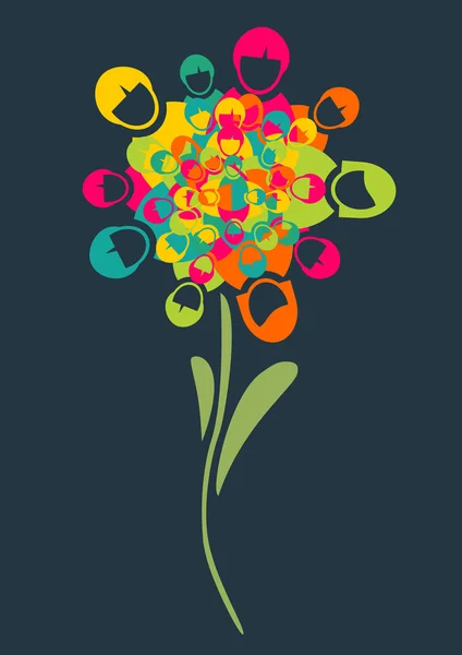 Flor de medios sociales — Vector de stock