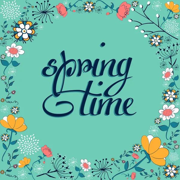 Spring time vintage flower background — Stock Vector