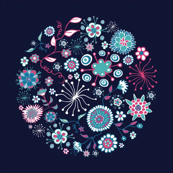 Άνοιξη λουλούδι σχήμα κύκλου — Διανυσματικό Αρχείο