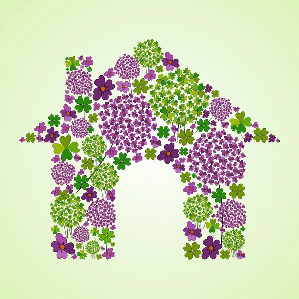 Icône maison printemps — Image vectorielle