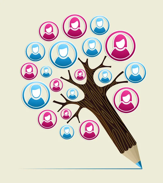 Member user concept pencil tree — Stockvector