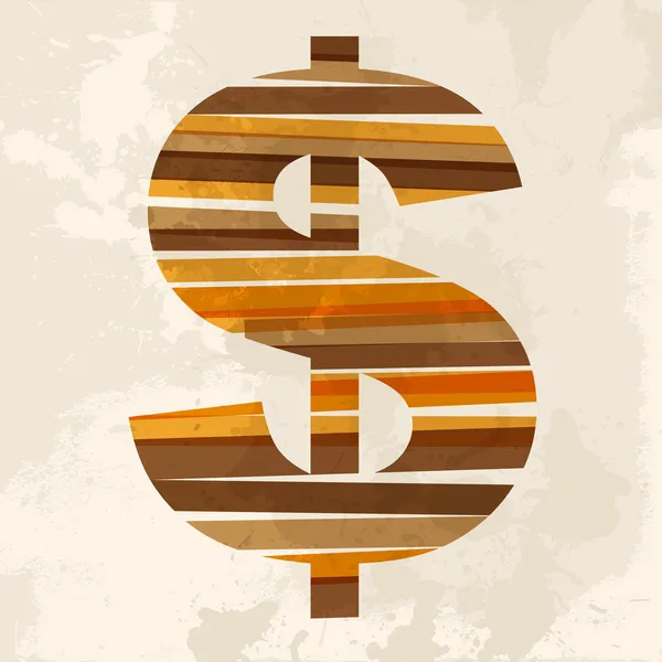 Symbole vintage multicolore cash — Image vectorielle