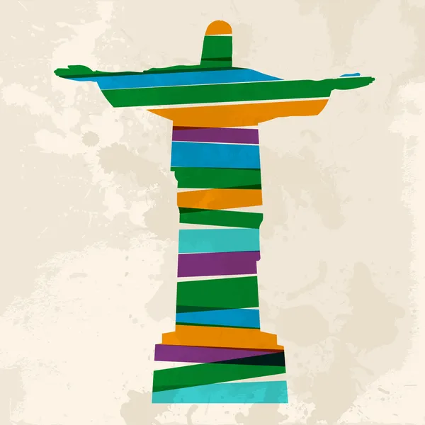 Vintage redentor multicolor Cristo — Archivo Imágenes Vectoriales