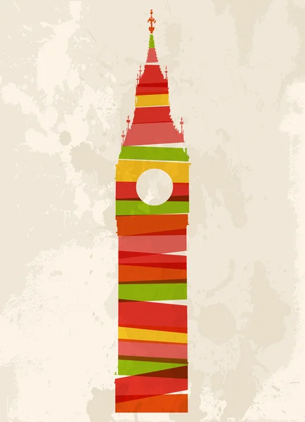 Vintage multicolor Big Ben — Archivo Imágenes Vectoriales