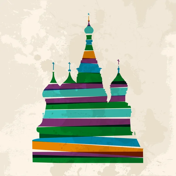 Vintage Multicolor St. Basilikum Kathedrale — Stockvektor