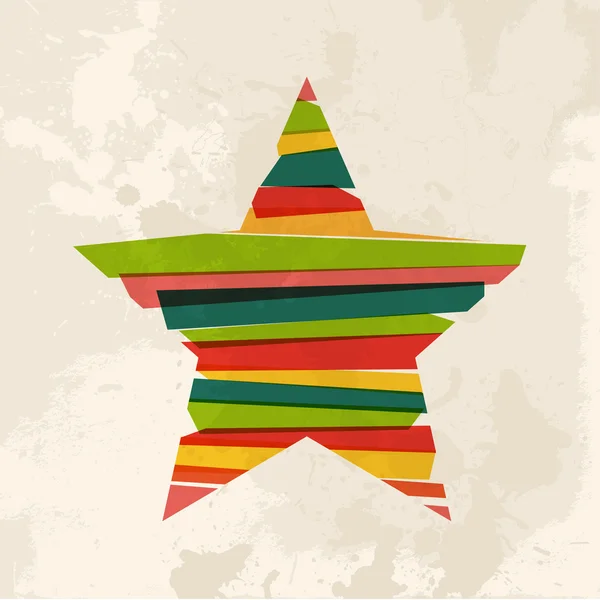 Estrela multicolor vintage — Vetor de Stock