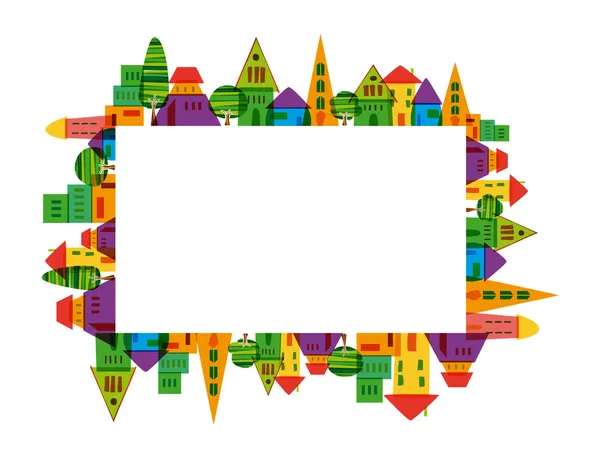 Colorful city frame — Stock Vector