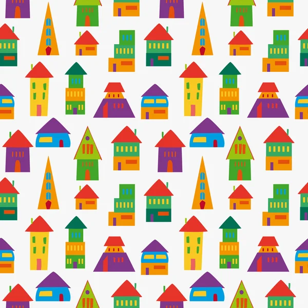 Cute house pattern — Stock Vector