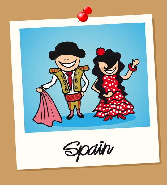 Spain travel polaroid — Stock Vector