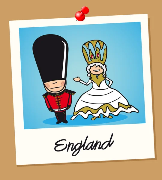 England travel polaroid — Stock Vector