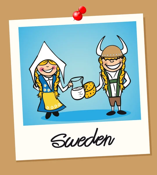 Suecia viaje polaroid — Vector de stock