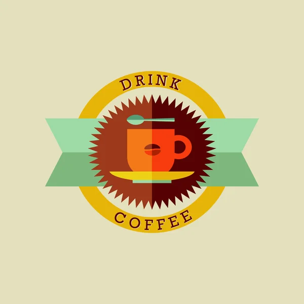 Пейте кофе бейдж — стоковый вектор