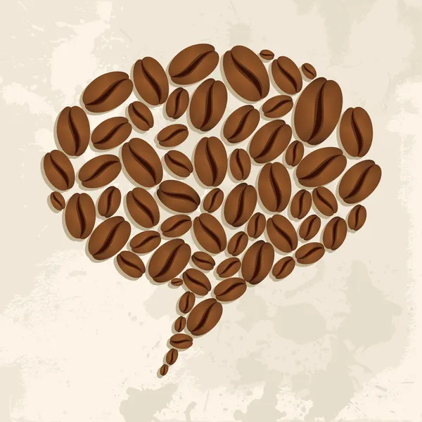 Café granos burbuja chat concepto — Vector de stock