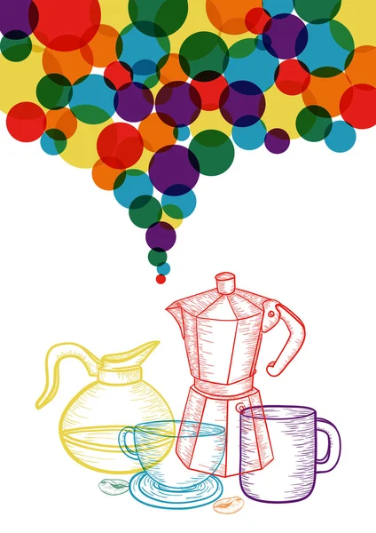 Renkli sosyal kahve kavramı ayarla — Stok Vektör