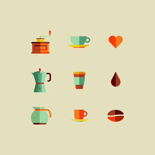 Iconos de la cafetería — Vector de stock