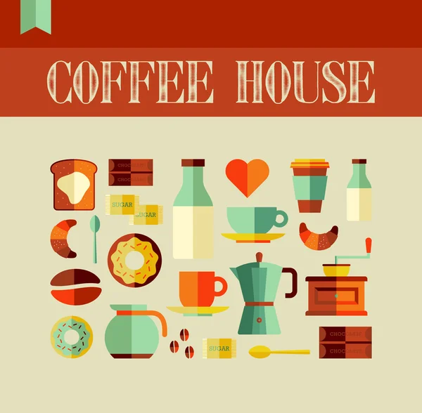 Koffie huis concept — Stockvector