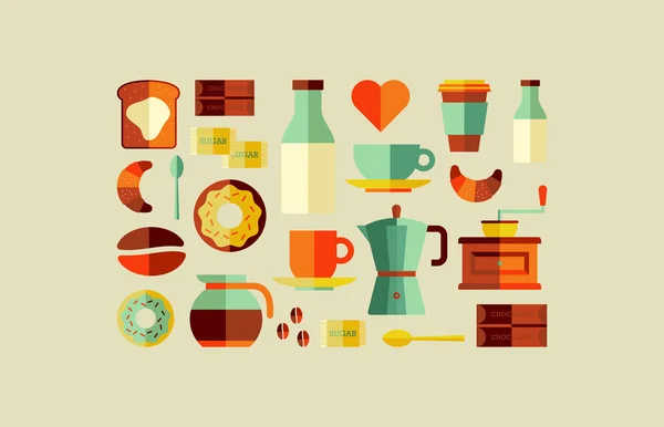 Koffie winkel pictogrammen — Stockvector