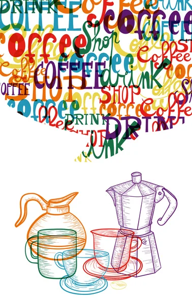 Concept de café mignon à la mode — Image vectorielle