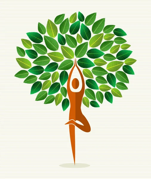 Inde arbre feuille de yoga — Image vectorielle