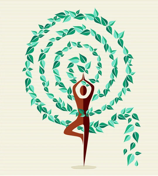 India Yoga frunze copac — Vector de stoc