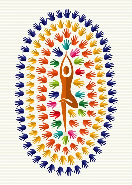 Индийская йога изолированные руки — стоковый вектор