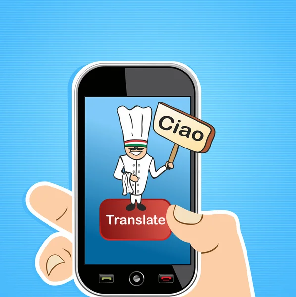 Online translation app concept — Stockvector