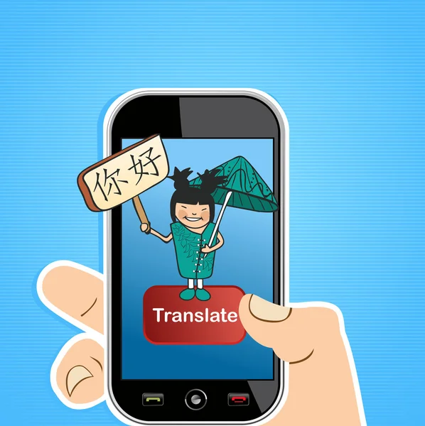 Chytrý telefon přeložit pojem — Stockový vektor