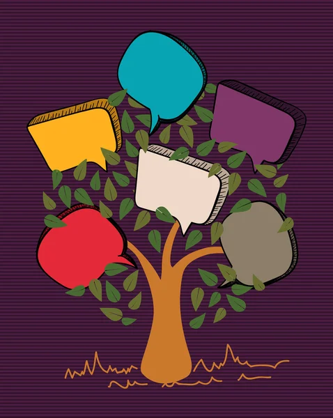 Árbol de discurso de burbuja Vintage — Vector de stock