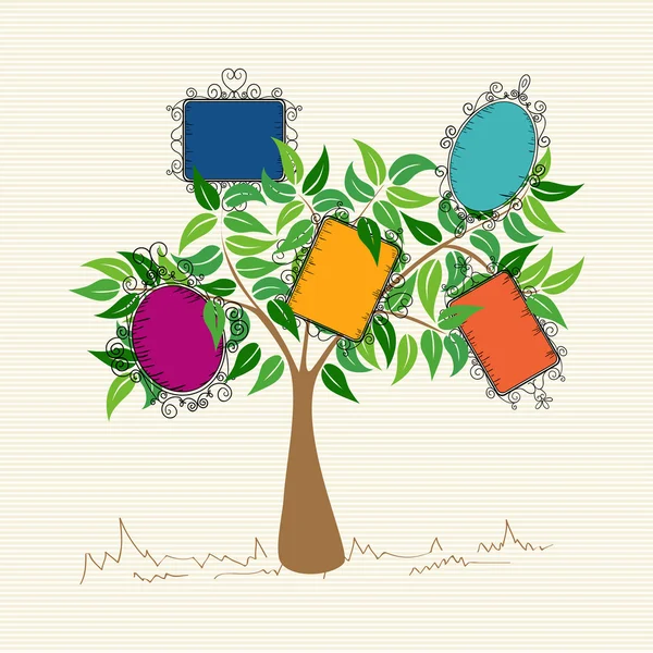 Árbol de marcos Vintage — Vector de stock