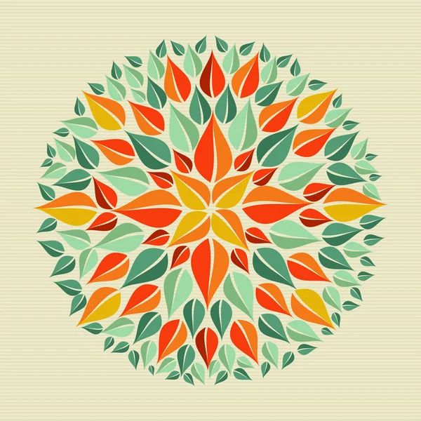 Leaves yoga mandala — Stock Vector