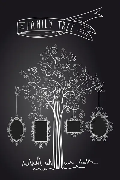 Vintage frames tree — Stock Vector