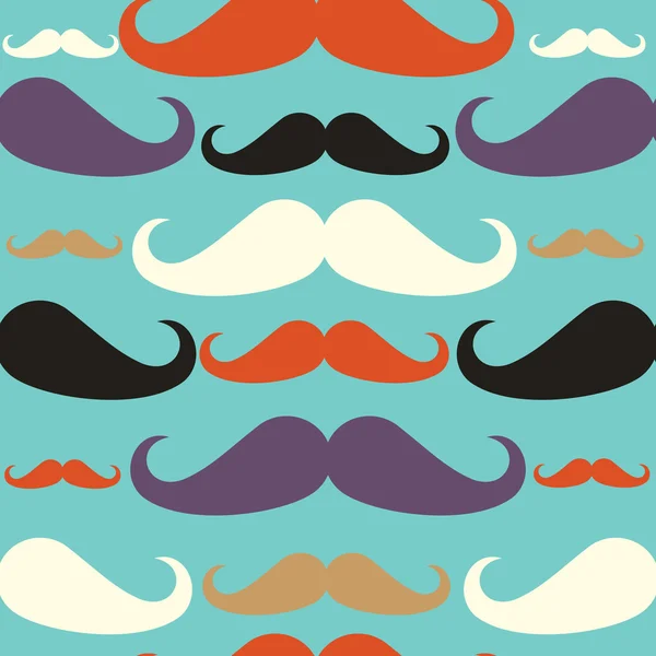 Old fashioned mustache seamless pattern — Stock Vector