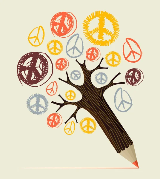 Peace icon tree pencil concept Vector Graphics