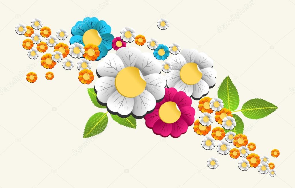 カラフルなスプラッシュ花の背景 ストックベクター C Cienpies